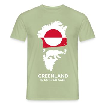 Greenland Polar Bear Flag Arctic Nature Gift - Men's T-Shirt - sage - Front - AI Model Male 178 light (178cm)