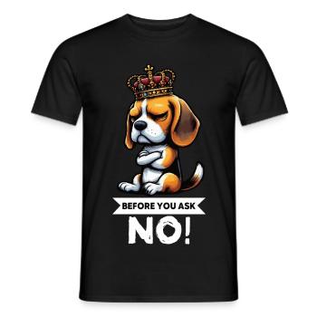 Before You Ask Beagle Beaglebesitzer Beaglehalter - Männer T-Shirt - Schwarz - Vorne - AI Model Male 178 light (178cm)