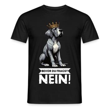 Before you ask Great Dane Great Dane owner - Men's T-Shirt - black - Front - AI Model Male 178 light (178cm)