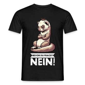 Bevor Du Fragst Nein Frettchen Frettchenbesitzer - Männer T-Shirt - Schwarz - Vorne - AI Model Male 178 light (178cm)