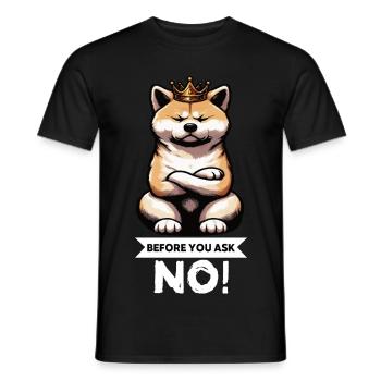 Avant de demander à Akita, propriétaire d’Akita, Akita Amoureux d’Akita - T-shirt homme - noir - Devant - AI Model Male 178 light (178cm)