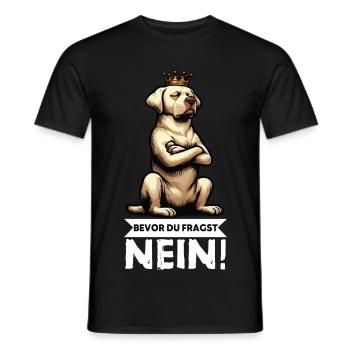 Before you ask: No Labrador Labrador owner - Men's T-Shirt - black - Front - AI Model Male 178 light (178cm)
