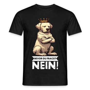 Before you ask: No Labrador Labrador owner - Men's T-Shirt - black - Front - AI Model Male 178 light (178cm)