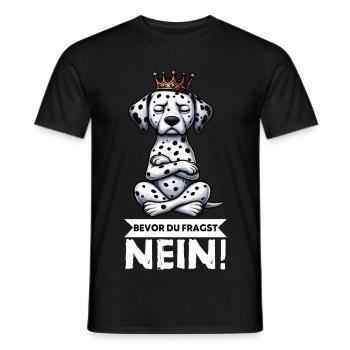 Before you ask No Dalmatian Dalmatian Dalmatian Keeper - Men's T-Shirt - black - Front - AI Model Male 178 light (178cm)