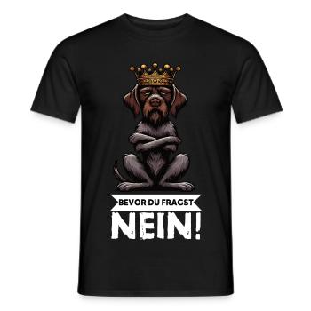 Bevor Du Fragst Nein Deutsch Drahthaar Drahthaare  - Männer T-Shirt - Schwarz - Vorne - AI Model Male 178 light (178cm)