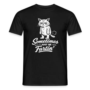 Manchmal bin ich einfach nur eine furzende Katze ( - Männer T-Shirt - Schwarz - Vorne - AI Model Male 178 light (178cm)