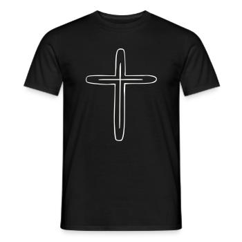 Kreuz - Männer T-Shirt - Schwarz - Vorne - AI Model Male 178 light (178cm)