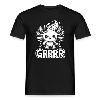 Grump Axolotl - Männer T-Shirt - Schwarz - Vorne - AI Model Male 178 light (178cm)