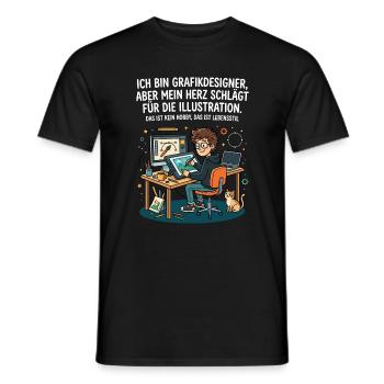 Grafikdesigner Illustration Leidenschaft - Männer T-Shirt - Schwarz - Vorne - AI Model Male 178 light (178cm)