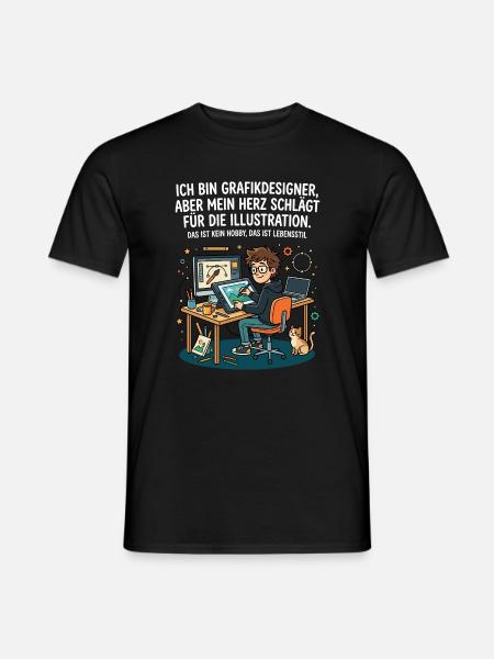 Grafikdesigner Illustration Leidenschaft - Männer T-Shirt - Schwarz