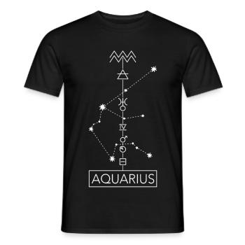 Aquarius - Aquarius Zodiac Sign - white - Men's T-Shirt - black - Front - AI Model Male 178 light (178cm)