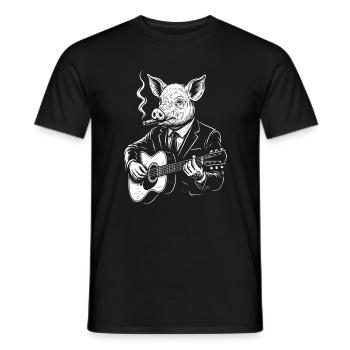 Guitariste Jazz Pig - T-shirt homme - noir - Devant - AI Model Male 178 light (178cm)