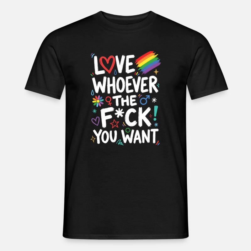 LGBT-Pride-Monat – Liebe wen zum Teufel du willst - Männer T-Shirt - Schwarz