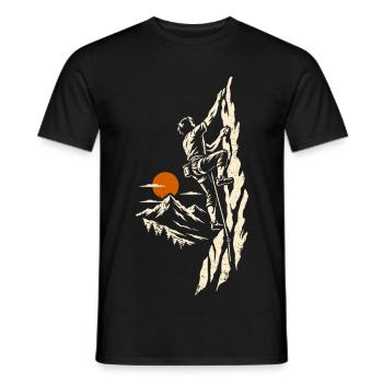 Klippenklettern – Klettern und Bergsteigen - Männer T-Shirt - Schwarz - Vorne - AI Model Male 178 light (178cm)