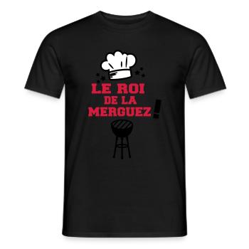 roi de la merguez - T-shirt homme - noir - Devant - AI Model Male 178 light (178cm)