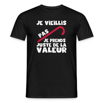 Je ne vieillis pas, idée cadeau anniversaire,Noël - T-shirt homme - noir - Devant - AI Model Male 178 light (178cm)