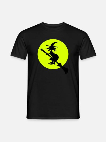 witch and full moon - Men's T-Shirt - black
