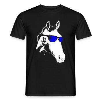 Pferd Sonnenbrille Party Pferdeliebe Reiten Pferde - Männer T-Shirt - Schwarz - Vorne - AI Model Male 178 light (178cm)