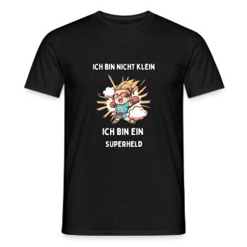 Ich bin nicht klein, ich bin ein Superheld - Männer T-Shirt - Schwarz - Vorne - AI Model Male 178 light (178cm)