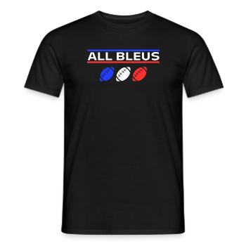 ALL Bleu Tee shirt Humour Rugby Français - T-shirt homme - noir - Devant - AI Model Male 178 light (178cm)