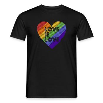Love is Love, Gay Pride Rainbow - Men's T-Shirt - black - Front - AI Model Male 178 light (178cm)