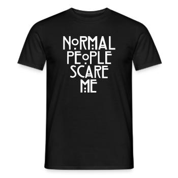 Normal People Scare Me - Men's T-Shirt - black - Front - AI Model Male 178 light (178cm)