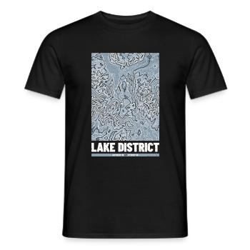 Lake District | Landkarte Topografie Grunge - Männer T-Shirt - Schwarz - Vorne - AI Model Male 178 light (178cm)