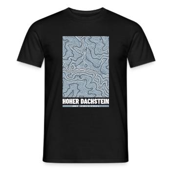 Hoher Dachstein | Map topography Grunge - Men's T-Shirt - black - Front - AI Model Male 178 light (178cm)