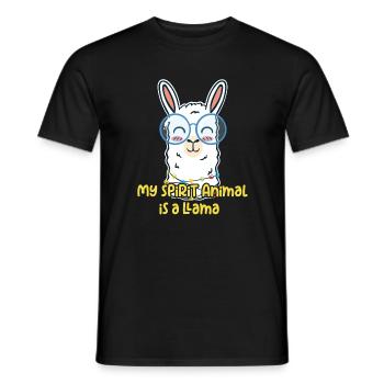 Lama ist mein Lieblingstier - Männer T-Shirt - Schwarz - Vorne - AI Model Male 178 light (178cm)