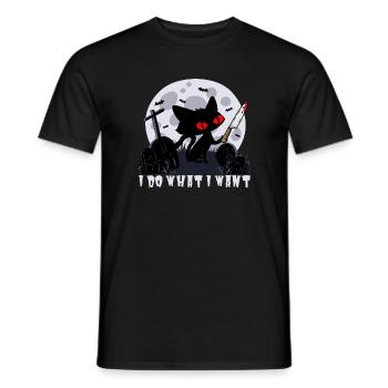 Je fais ce que je veux Halloween Chats Tenue Cadeau - T-shirt homme - noir - Devant - AI Model Male 178 light (178cm)
