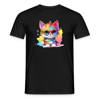 Cadeau mignon pour les fans de bébé chat pour enfants et chats - T-shirt homme - noir - Devant - AI Model Male 178 light (178cm)