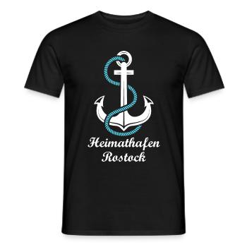 Rostock weiß Heimathafen Norddeutsch Ostsee - Männer T-Shirt - Schwarz - Vorne - AI Model Male 178 light (178cm)
