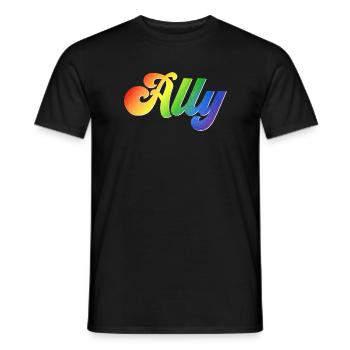 Soutien à la fierté LGBT d’Ally - T-shirt homme - noir - Devant - AI Model Male 178 light (178cm)
