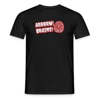 Arrrr! Brains! Zombie - Men's T-Shirt - black - Front - AI Model Male 178 light (178cm)