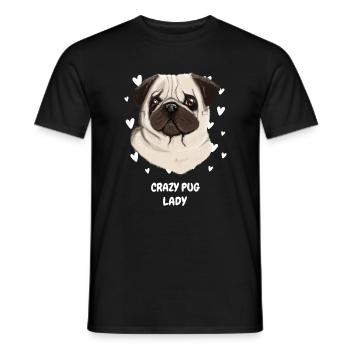 Dog Lovers Pet Dog Owners Women Pug - Men's T-Shirt - black - Front - AI Model Male 178 light (178cm)