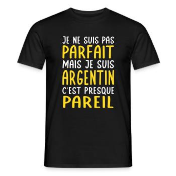 Je ne suis pas parfait mais je suis Argentin - T-shirt homme - noir - Devant - AI Model Male 178 light (178cm)