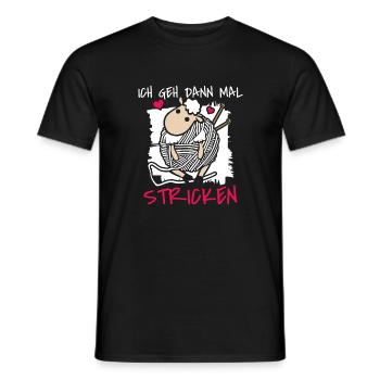 Lustiges Ich Geh Dann Mal Stricken Schaf Geschenk - Männer T-Shirt - Schwarz - Vorne - AI Model Male 178 light (178cm)