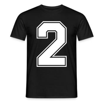 Maillot numéro 2 - T-shirt homme - noir - Devant - AI Model Male 178 light (178cm)