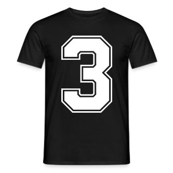 Maillot numéro 3 - T-shirt homme - noir - Devant - AI Model Male 178 light (178cm)