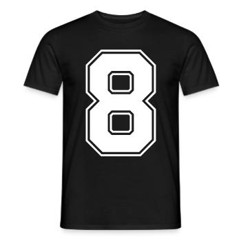 Maillot à 8 chiffres - T-shirt homme - noir - Devant - AI Model Male 178 light (178cm)
