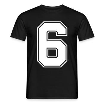 Maillot numéro 6 - T-shirt homme - noir - Devant - AI Model Male 178 light (178cm)