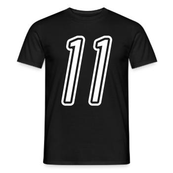 11 Number number - Men's T-Shirt - black - Front - AI Model Male 178 light (178cm)