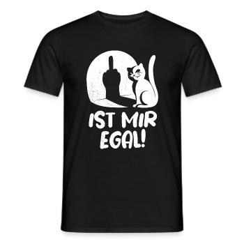 Ist mir egal - Katze Mittelfinger Spruch - Männer T-Shirt - Schwarz - Vorne - AI Model Male 178 light (178cm)