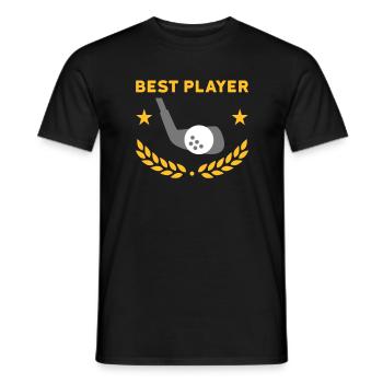 Meilleur joueur (clubs de golf, balle de golf, couronne de laurier) - T-shirt homme - noir - Devant - AI Model Male 178 light (178cm)