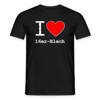I love mei 16er Blech am Würstlstand - Männer T-Shirt - Schwarz - Vorne - AI Model Male 178 light (178cm)