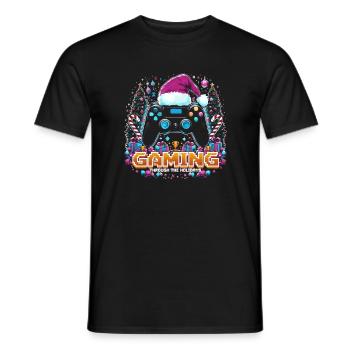 Weihnachts-Gaming Controller - Männer T-Shirt - Schwarz - Vorne - AI Model Male 178 light (178cm)