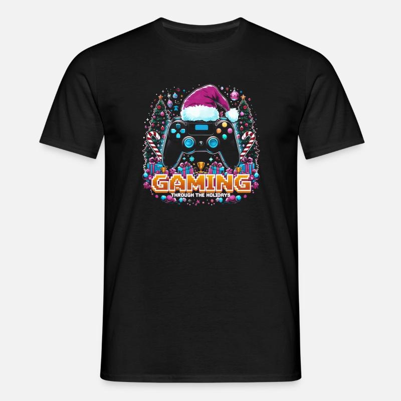 Weihnachts-Gaming Controller - Männer T-Shirt - Schwarz