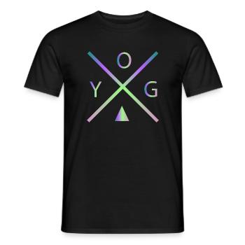 yoga - Männer T-Shirt - Schwarz - Vorne - AI Model Male 178 light (178cm)