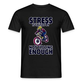 Le stress est causé par le fait de ne pas faire assez de vélo 4 - T-shirt homme - noir - Devant - AI Model Male 178 light (178cm)