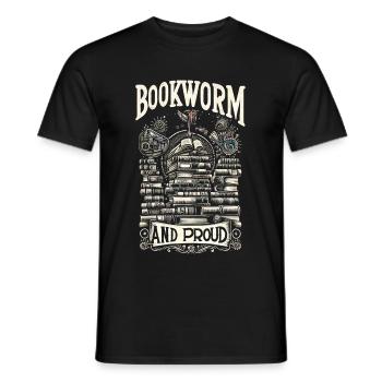 Bookworm and Proud 8 - Männer T-Shirt - Schwarz - Vorne - AI Model Male 178 light (178cm)